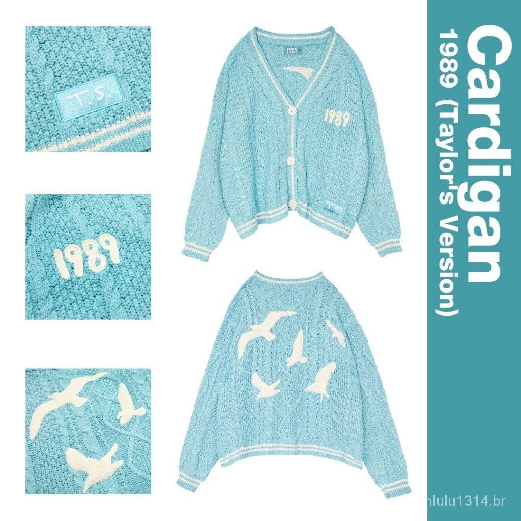 Stock Ready Taylor Swift Folk Cardigan Fala Agora Camisola Taylor'S 1989'S Malha Versão 23