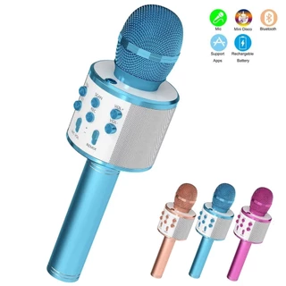 Microfone Ws 858 Karaokê Bluetooth Sem Fio Efeito Voz Modo Gravação Função Selfie