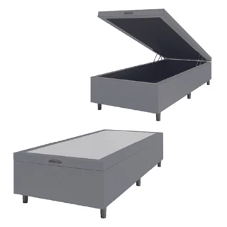 Cama Box com Baú 0,79m com 41cm de Altura Prince Cinza