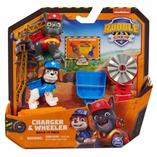 2 Bonecos Charger e Wheeler - Patrulha Canina Rubble & Crew