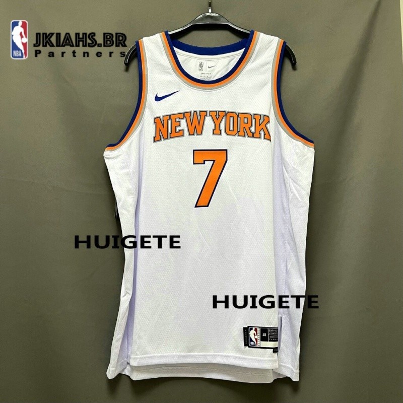 Homens Prensado A Quente Camiseta 2024NBA New York Knicks Regata Jalen  Brunson Camisa Black Basketball Jersey Edição Cidade