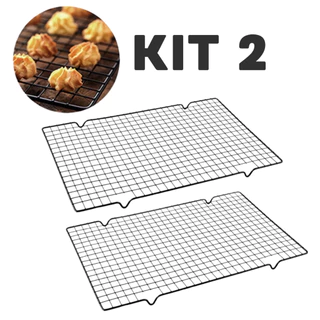 Kit 2 Grades para Resfriar Alimentos Bolos e Biscoitos Antiaderente Clink 40cm x 25cm