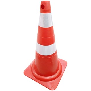 Cone para sinalização 75 cm com 2 faixas - 700.00652 - Plastcor