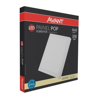 Luminária Painel Plafon Led 30W Avant Quadrado Sobrepor 40x40 Branco Neutro 4000K Bivolt