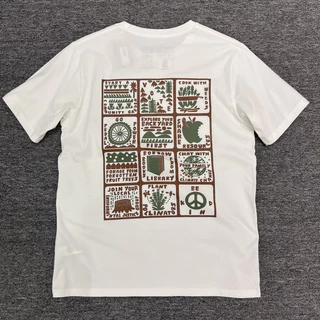 Patagônia Bata retro Costas Com Várias Estampas Gráficas , Camiseta casual De Manga Curta Gola Redonda Solta Para Homens E Mulheres