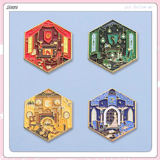 Esmalte Da Academia Mágica Gryffindor Slytherin Ravenclaw Hufflepuff Metal Badge Brochura Jóias Acessórios