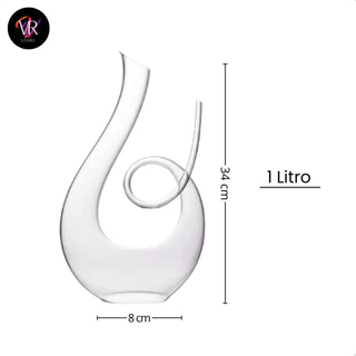 Decanter de Vinho 1,1l em Cristal Hand Made Fracalanza 1,1l 36,5cm Areador de Vinho