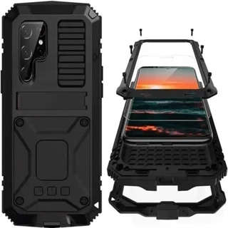 Capa Armadura De Metal De Alumínio Resistente Para Samsung S25 S24 Ultra S23 S22 S21Ultra Note 20 S20 Plus Protetor De T