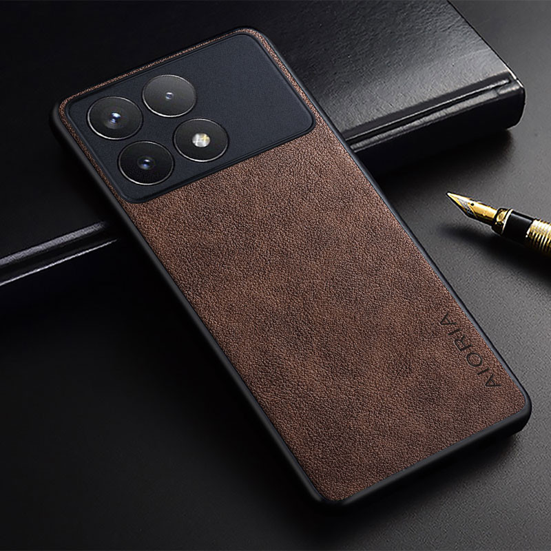 Capa De Couro De Luxo Para Xiaomi POCO X6 M6 Pro Design Simples Premium PU