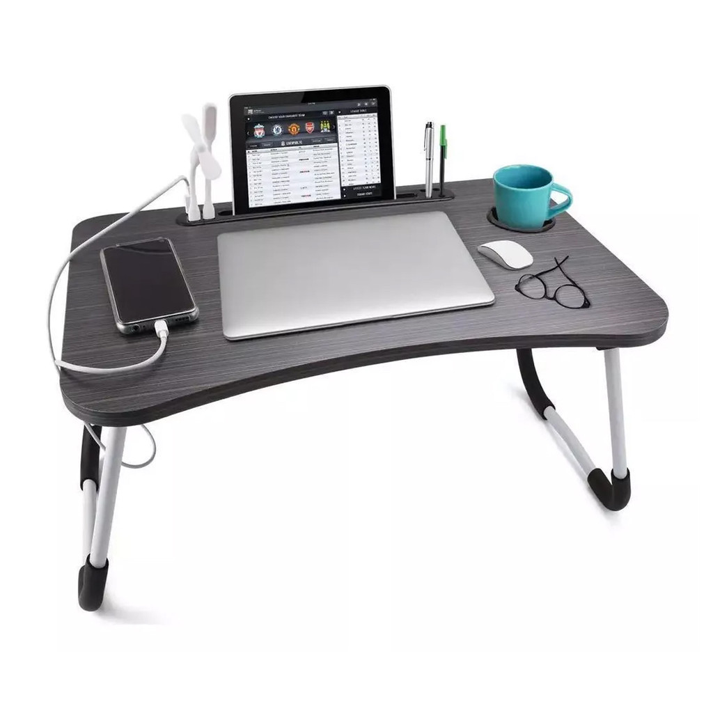 Mesa Notebook Dobrável E Portátil Para Cama E Sofá Cor Preto