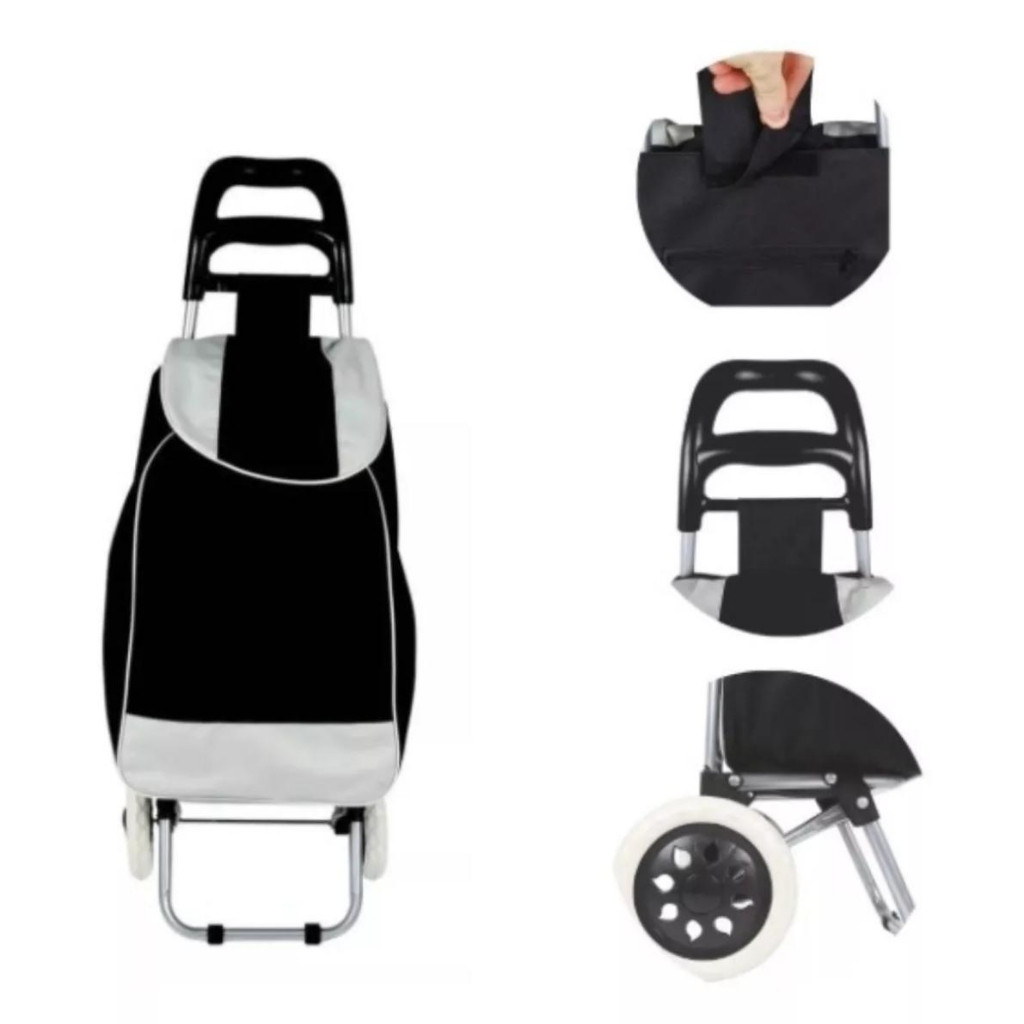 Carrinho De Compras Feira Leva Tudo Com Rodinhas.