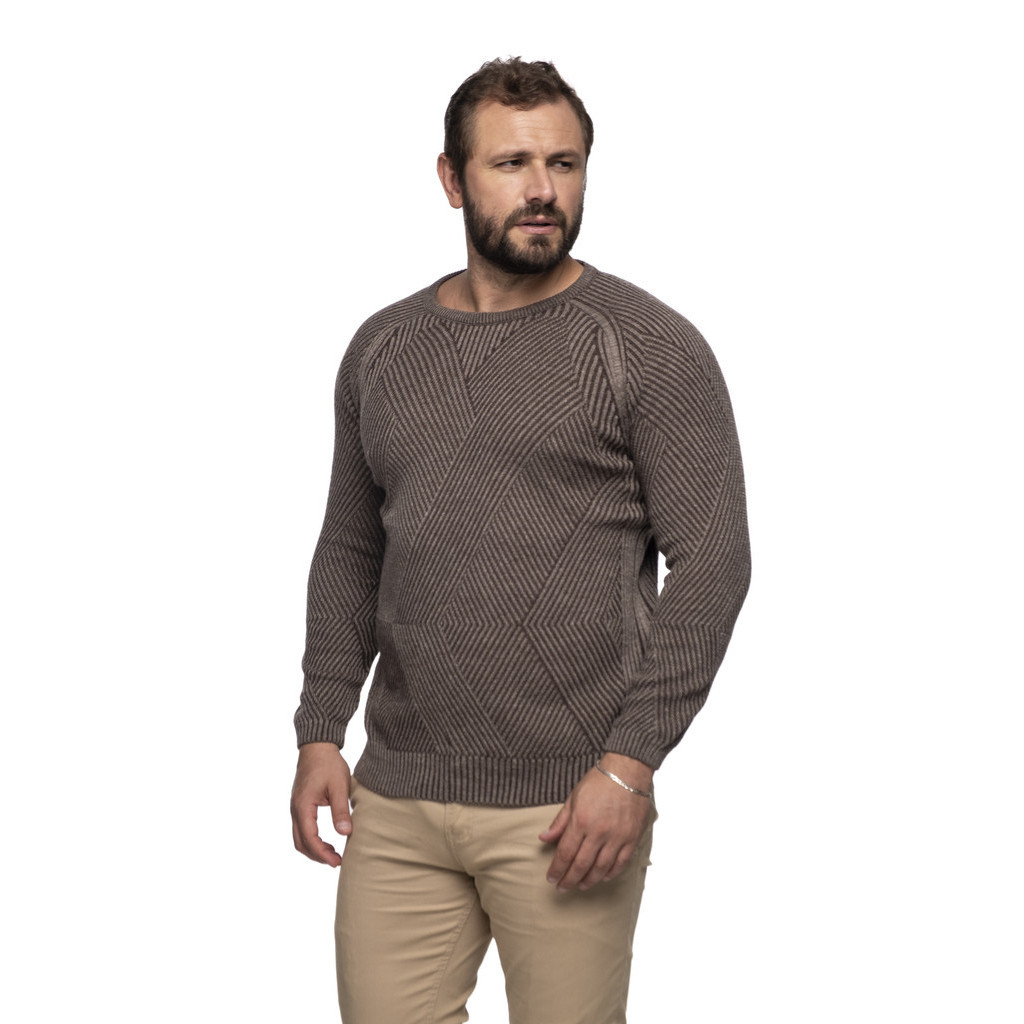 Suéter Masculino Tricô Lã Mescla Gola Redonda Porto 7135