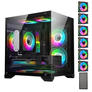 Gabinete Gamer Com 6 Fans Rgb Inclusas Micro Mini Atx
