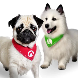 Bandana Lenço Tema Super Mario Bros p/ Cachorro Pet Diversos