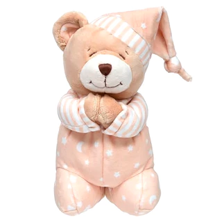 Brinquedo Pelúcia Infantil Ursinho Reza Bege 18056 - Buba