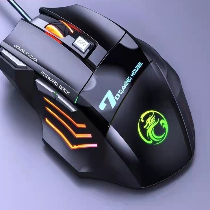 Mouse Gamer Jogos Laser 3600dpi Usb Com Fio Led 7 Botões Iluminado AlexStore