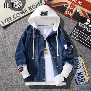 Jeans dos homens Streetwear Hip Hop Jaqueta Com Capuz Jaquetas Casuais Soltos Homens Outerwear 2022 Nova Moda Primavera Fino MF321 8899