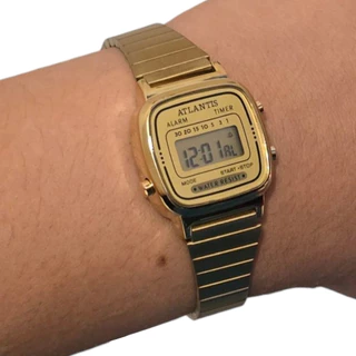 Relógio Atlantis Feminino Original Vintage Prata Tam Mini