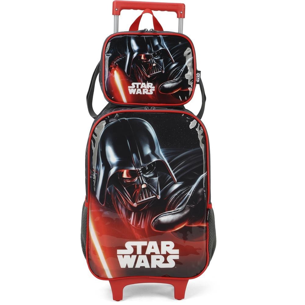 Kit Mochila de Rodinhas Lancheira Luxcel Star Wars Vermelho | Shopee Brasil