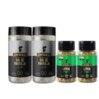Kit 2 Sal Parrilla Pimenta Netao 250g E 2 Tempero Lemon Pepper CantaGallo