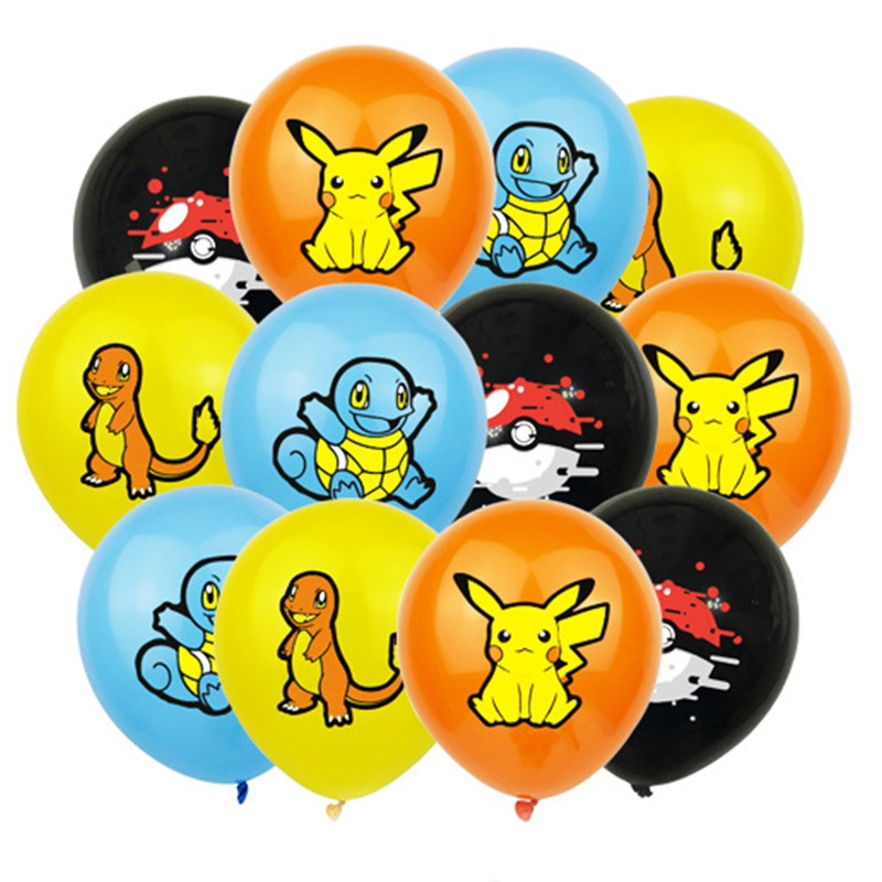 12Pcs/set Pokémon Balões De Látex De 12 Polegadas Pikachu Tema Festa De Aniversário Meninas Favor