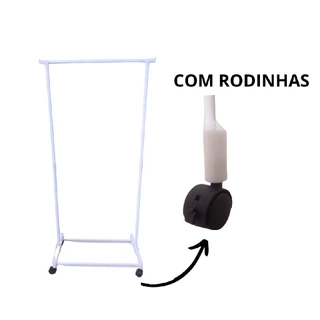 Arara de roupas com prateleira 60 x 35 x 130 cm - Com Rodinhas