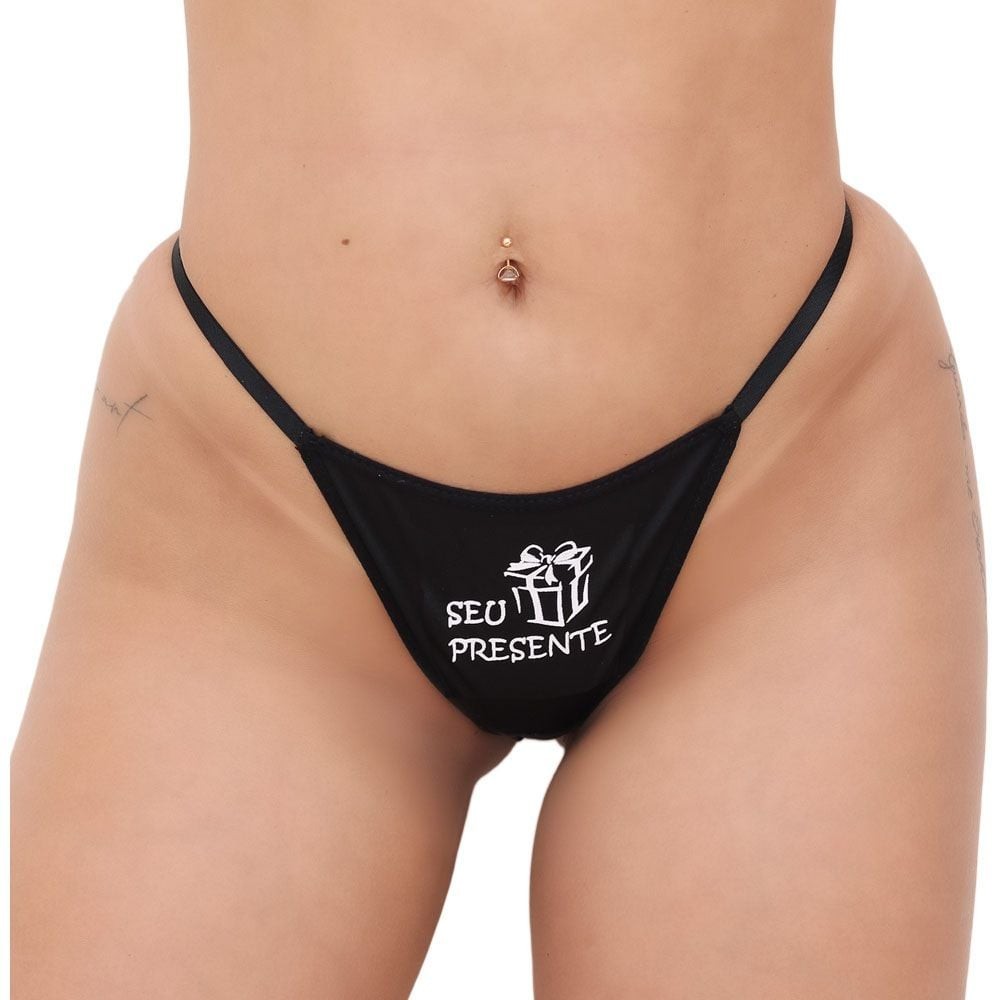 Calcinha Seu Presente Com Gargantilha Atrevida e Ousada