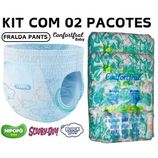 KIT COM 02 PACOTES DE FRALDA INFANTIL CONFORTFRAL BABY 2 LINHA FRALDA CALÇA em Oferta na Shopee