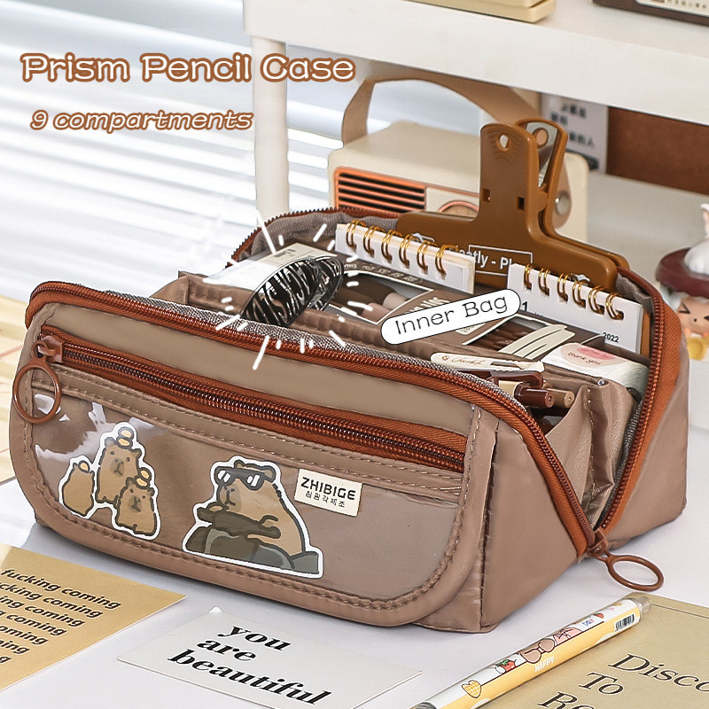 Estojo De Lápis Transparente De Grande Capacidade Com Estilo Ins Style , Exclusivo E Potente , Pode Segurar Estojos De Alto Valor De Desenho Animado Bonito .