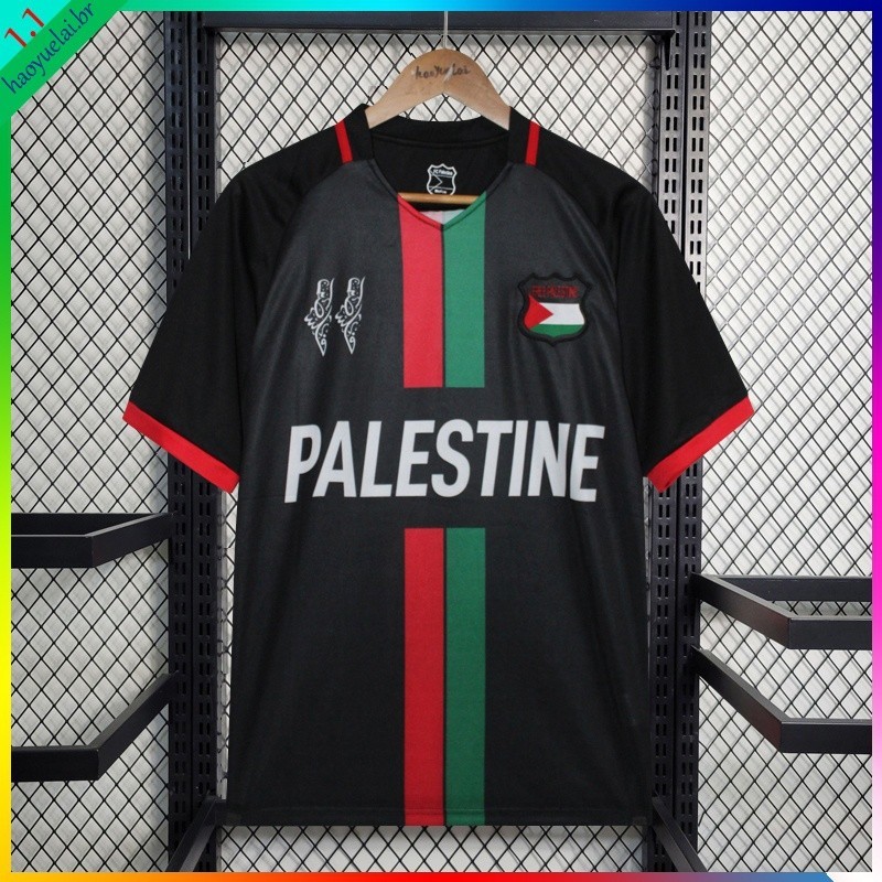 BLST Camisa Preta Da Equipe De Futebol Masculino 2023 Palestina