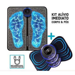 Kit Carpete E Mini Dor Elétrica Pés Massageador Muscular