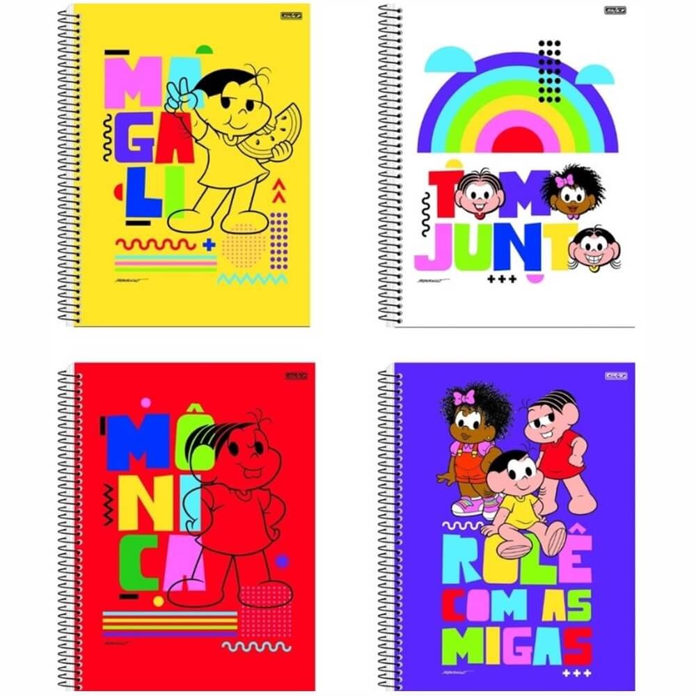 Caderno Universitario Turma da Monica 1 Materia Capa Dura Espiral 80 ...