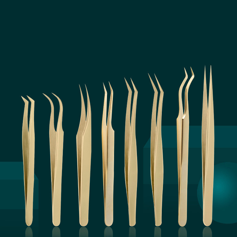 Pinça Anti-Estática Em Forma De Bico De Águia Ultra Fina Precisão Para Extensões De Cílios Pinças De Aço Inoxidável