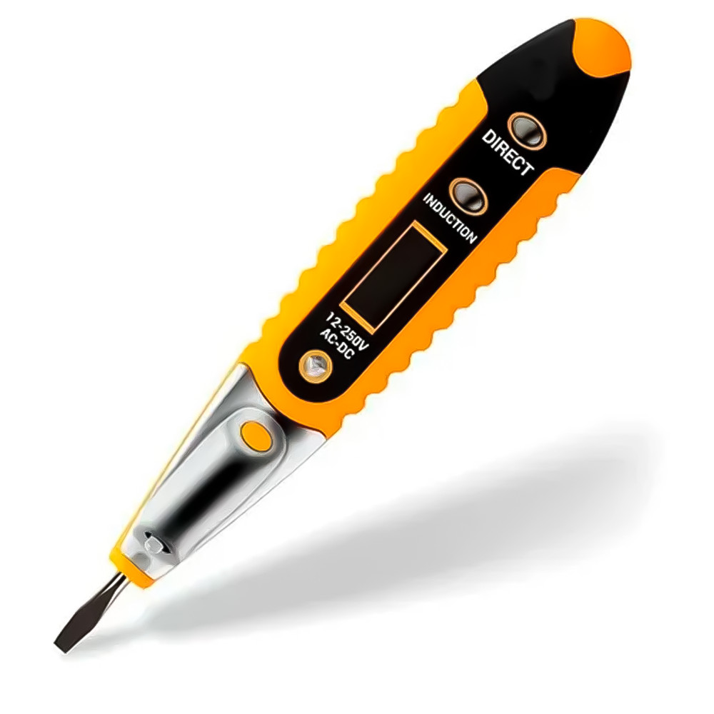 Caneta Detectora De Tensão Com Lanterna Led 12A - 250V Teste Digital Painel Visor Profissional