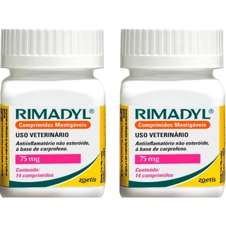 Rimadyl 75mg - 14 Comprimidos - Zoetis - 2 Unidades
