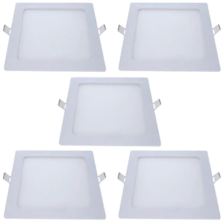 5 Painel Led Pop Embutir Quadrado 12w Luz Neutra 17x17 Avant em Oferta na Shopee