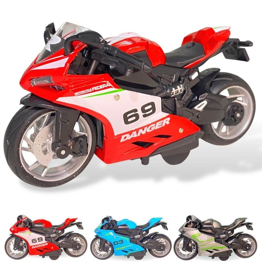 Miniatura Moto Brinquedo De Ferro Infantil Fricção Die Cast | Shopee Brasil