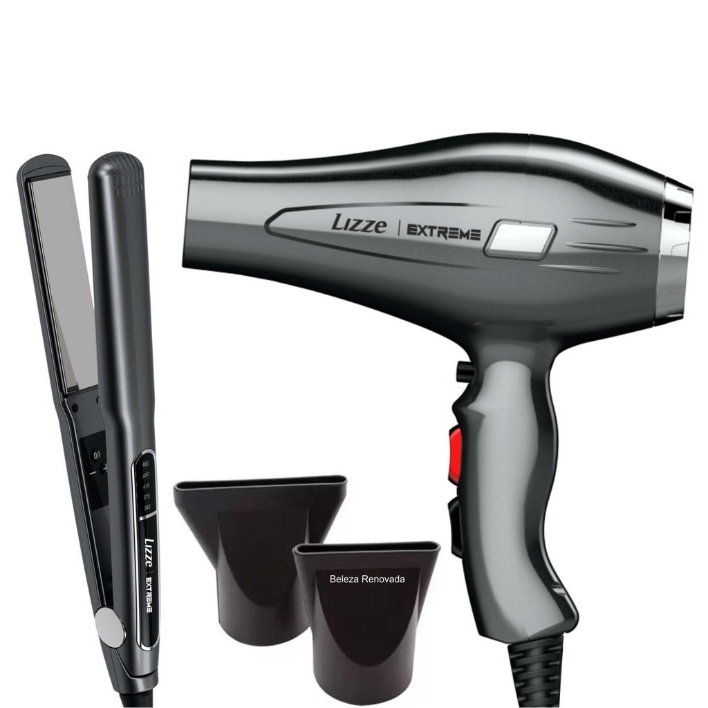 Kit Lizze Extreme Prancha TITANIUM 480 ºF + Secador 2400W