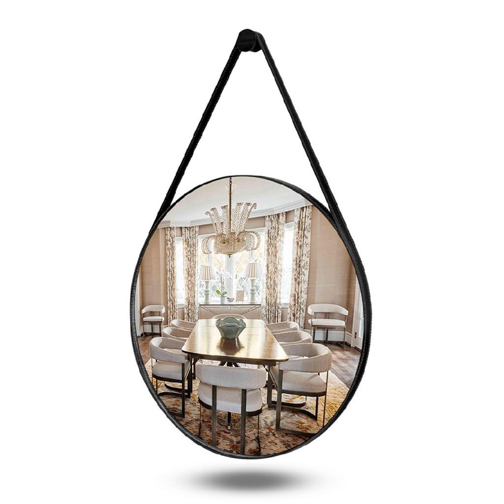 Espelho Redondo Decorativo Adnet Parede 60cm 50cm 40cm 30cm Com Alça Sala Quarto Banheiro + Suporte