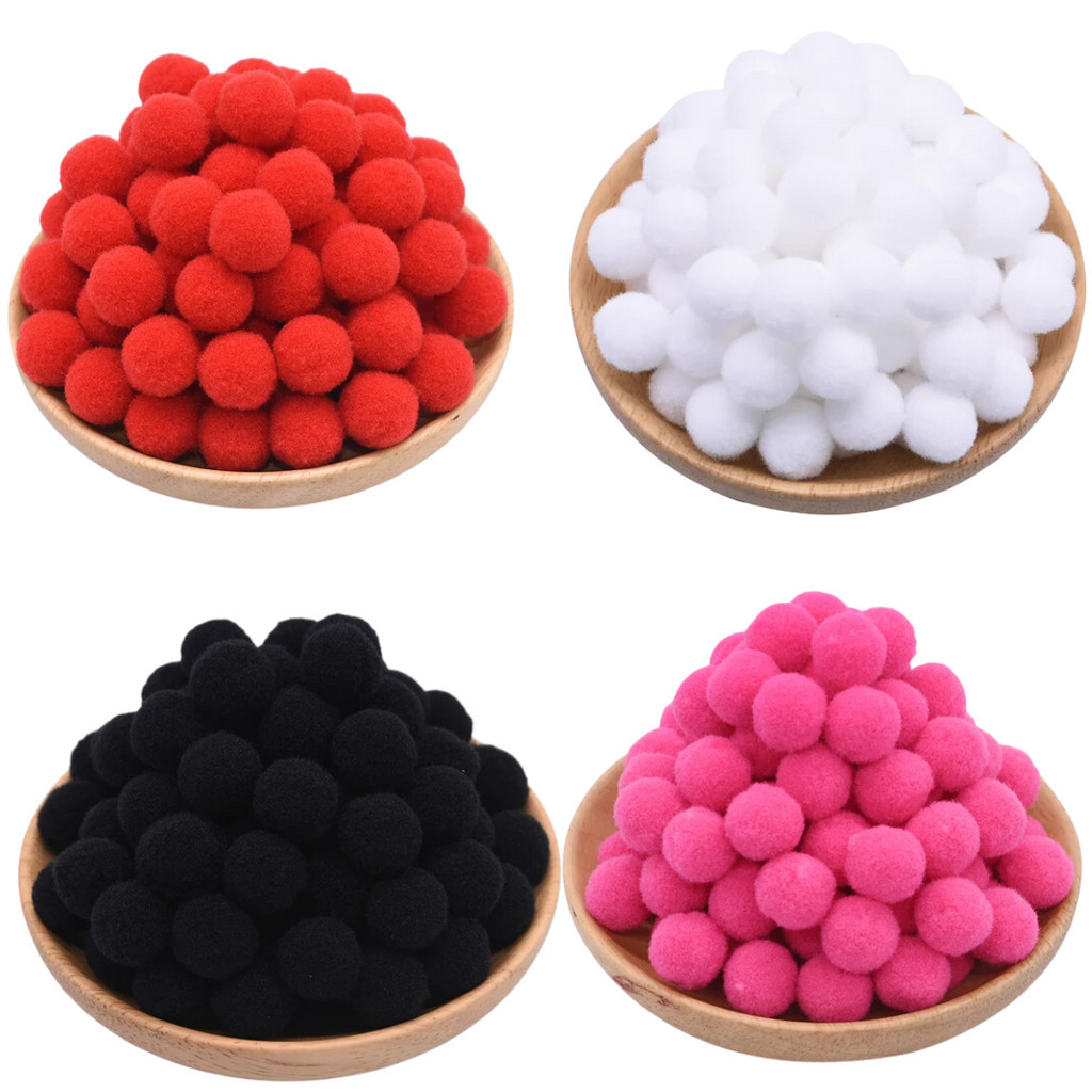 Pacotes Com 100 Mini Pom Pom 2,0CM Cada Várias Cores