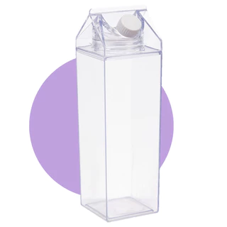 Garrafa Bebida Acrílico Caixa De Leite 1/2L
