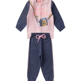 Conjunto Bebê Moletom Menina - Cute Photo - Rosa e Azul