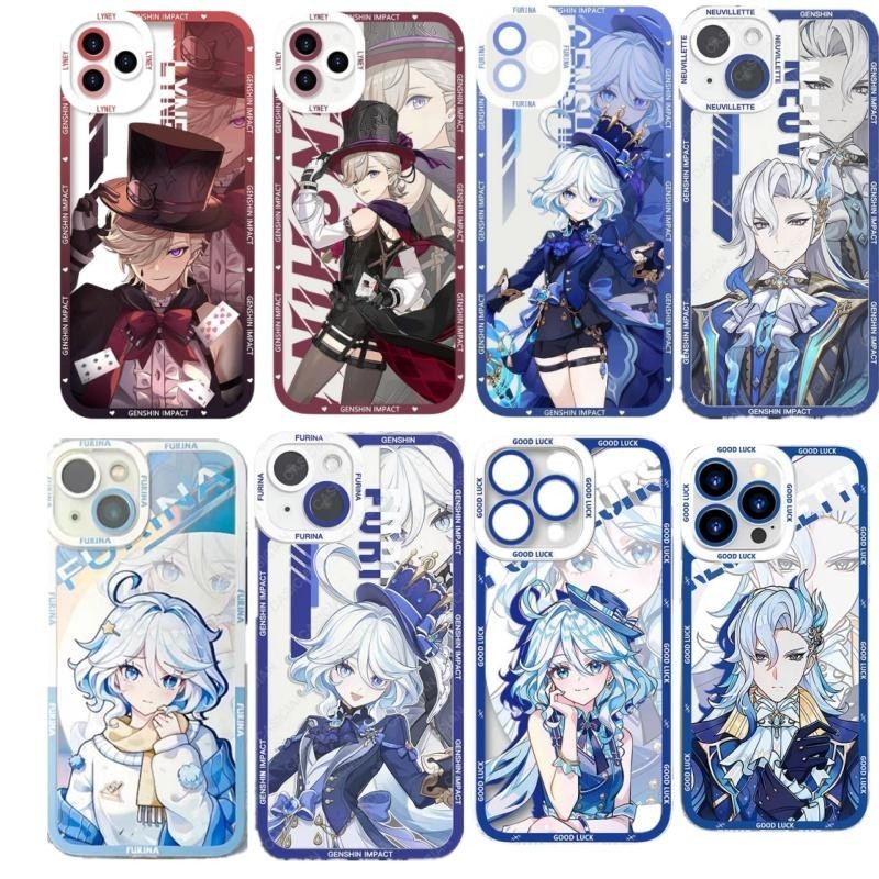 Capa Para Redmi Nota 13 4G 5G 12 13 Pro Plus 12S 12 13C 12C Caixa Telefone Lyney Genshin Impact Furina Neuvillette Macia Transparente TPU Silicone