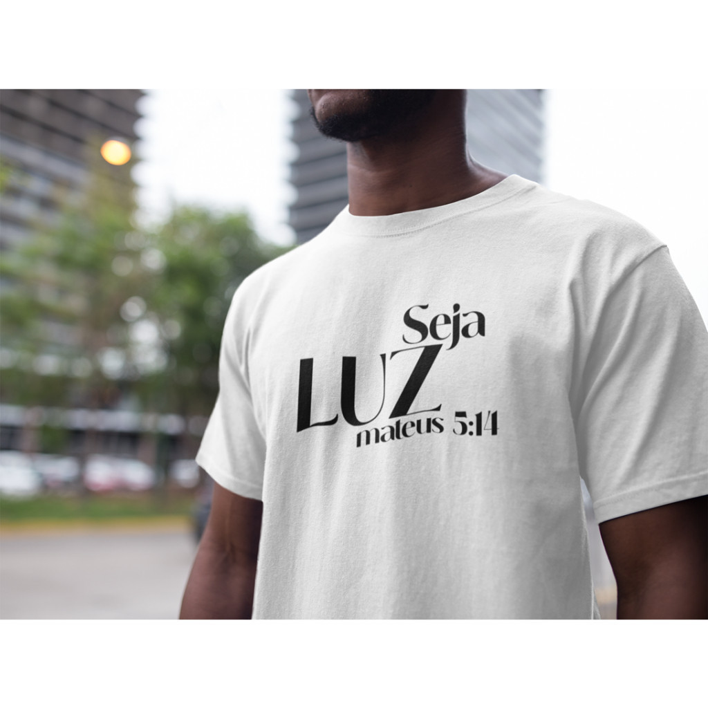 Camiseta Básica Algodão Adulto e Infantil - SEJA LUZ - Moda evangélica - Loja Evangélica Cristã - Envio Rápido