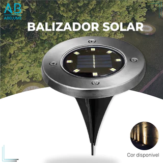 Luminária Solar Spot Jardim LED Espeto Grama | Balizador Solar de Chão | A Prova d'água | Luz Amarela (Branco Quente)