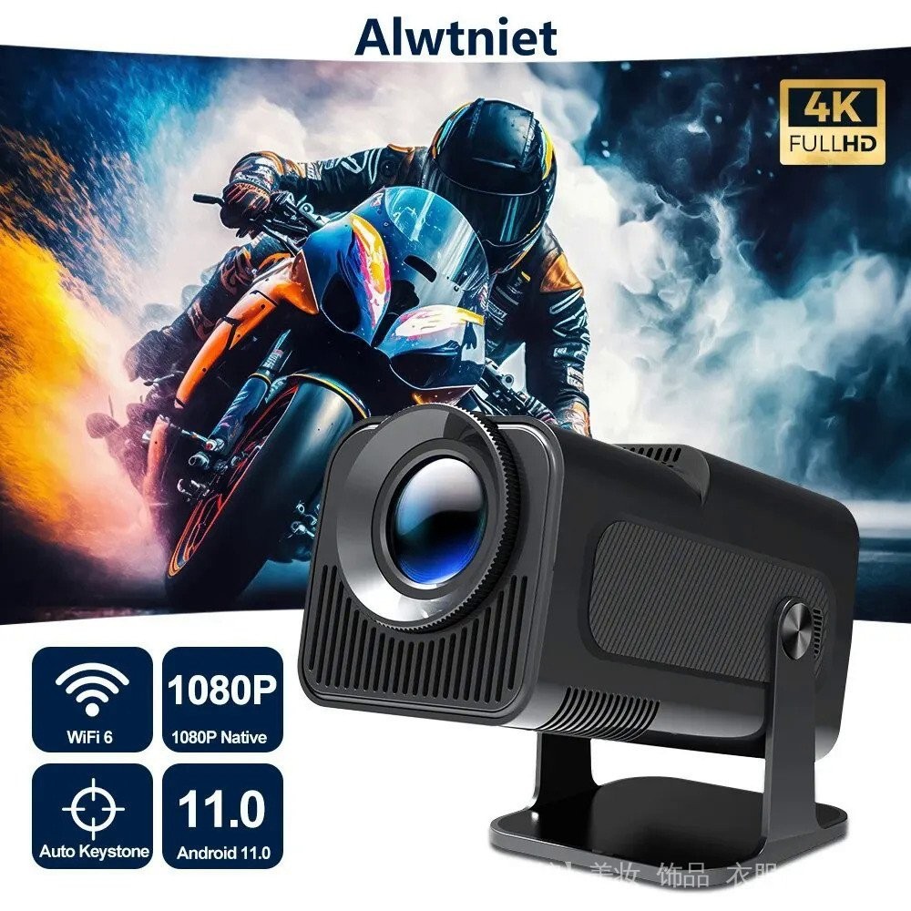 Alwtniet Android 11 390ANSI HY320 Projector 4K Native 1080P Dual Wifi6 BT5.0 Cinema Outdoor Portable Projetor Upgrated HY300 4LWS