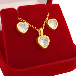 Conjunto Feminino Corrente Brincos Joias Ouro 18k Original