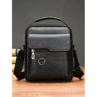 Bolsa Tiracolo Masculina De Couro Mão E Ombro Casual
