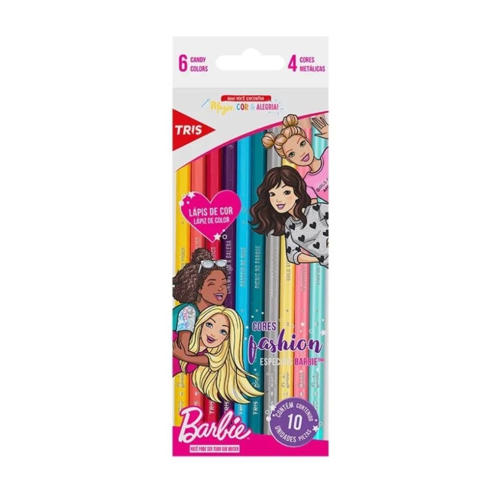 Lapis de Cor Barbie Metalicos- Tris | Shopee Brasil