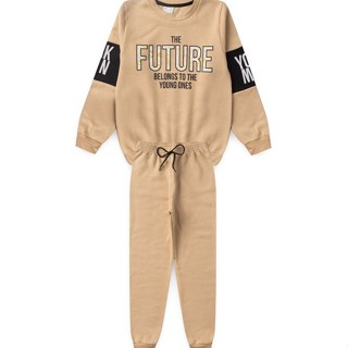 Conjunto Infantil Menino Moletom - Future - Bege